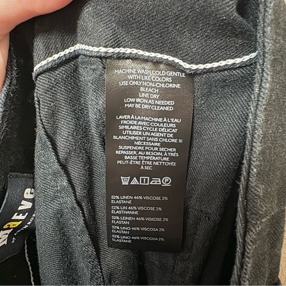 Anthropologie Maeve The Colette Cropped Linen Wide-Leg Pants Black Size 30 - Picture 11 of 11